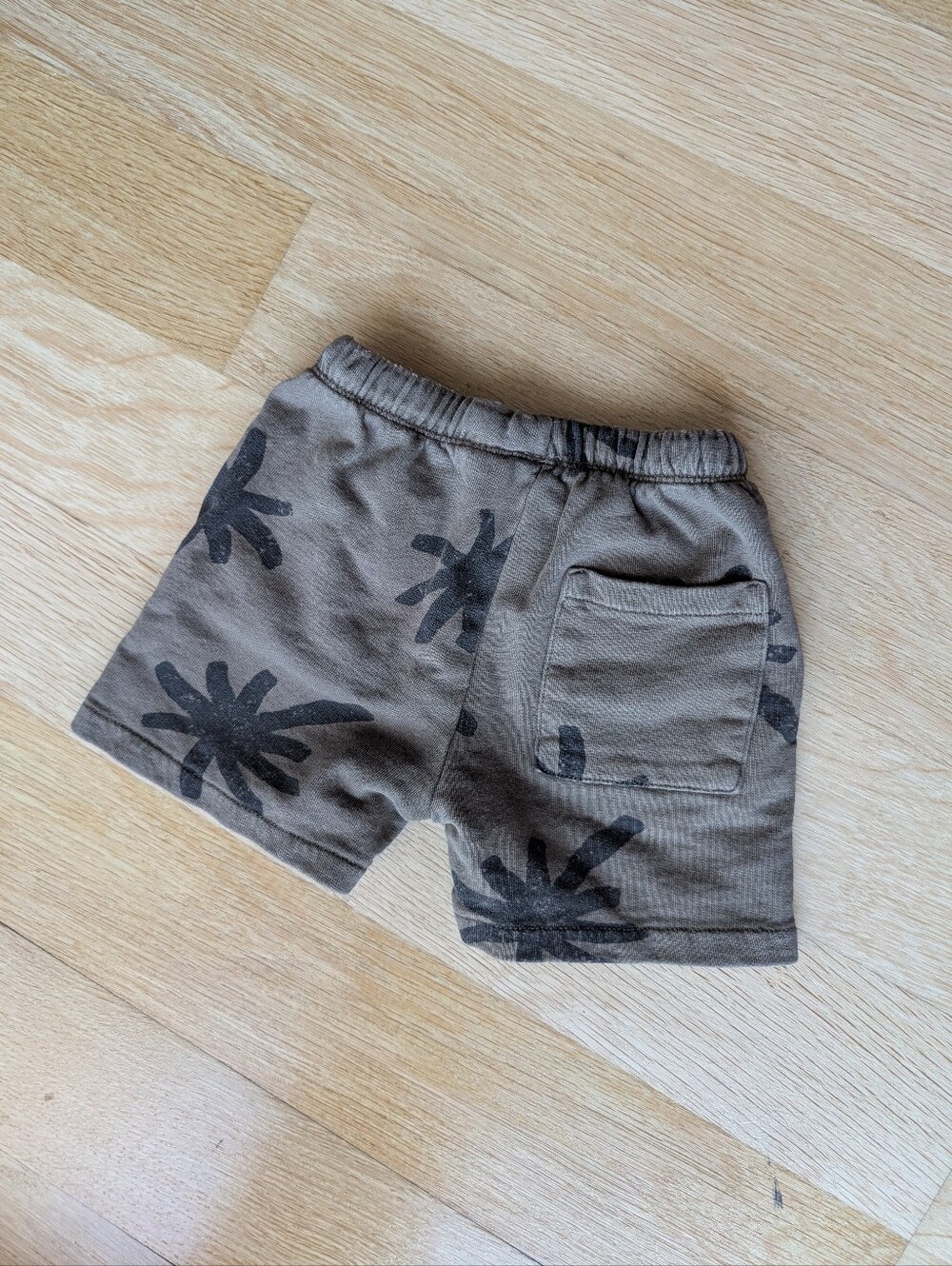 Zara Brown Shorts with Black Palm Print